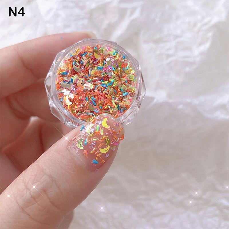 Eine Box Glitzernder Stern Macaron Nägel Pailletten Helle Pailletten Scheiben DIY Charme Flakes Dekor Zubehör Pailletten