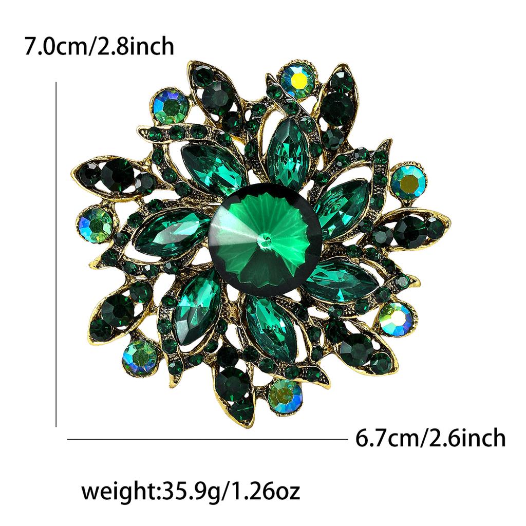 Popular Exquisite Alloy Rhinestone Glass Brooch High-End Temperament Women'S Suit Coat Corsage Jewelry Pin