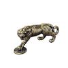 Solid Brass Lucky Tiger Keychain With Coin-Stepping Design Zodiac Animal Charm Pendant