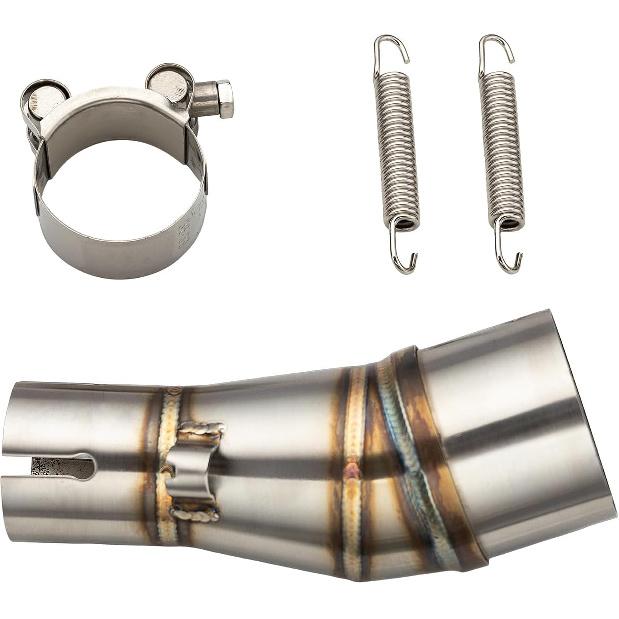 

Motorcycle Exhaust Mid Pipe, Exhaust Pipe Muffler Adapter Connect Pipe with Clamps Compatible with Kawasaki Ninja 250 300 2008-2017, Ninja Z250 Z300