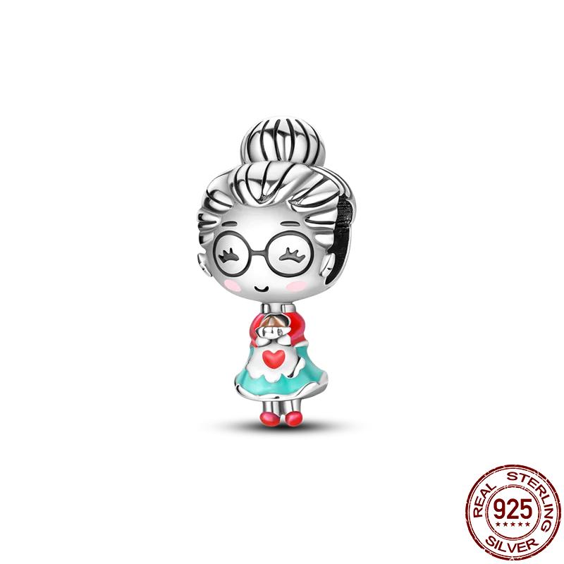 Copper Couple Lovers Sisters The Swing Pendant Charms Fit Original Bracelet Diy Bead Women Jewelry Gift