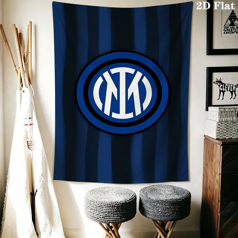 Inter Milan Logo Wallpaper Threepiece Set 1 Duvet Cover 2 Pillowcase Without Core Soft And Comfortable Christmas Birthday Gift