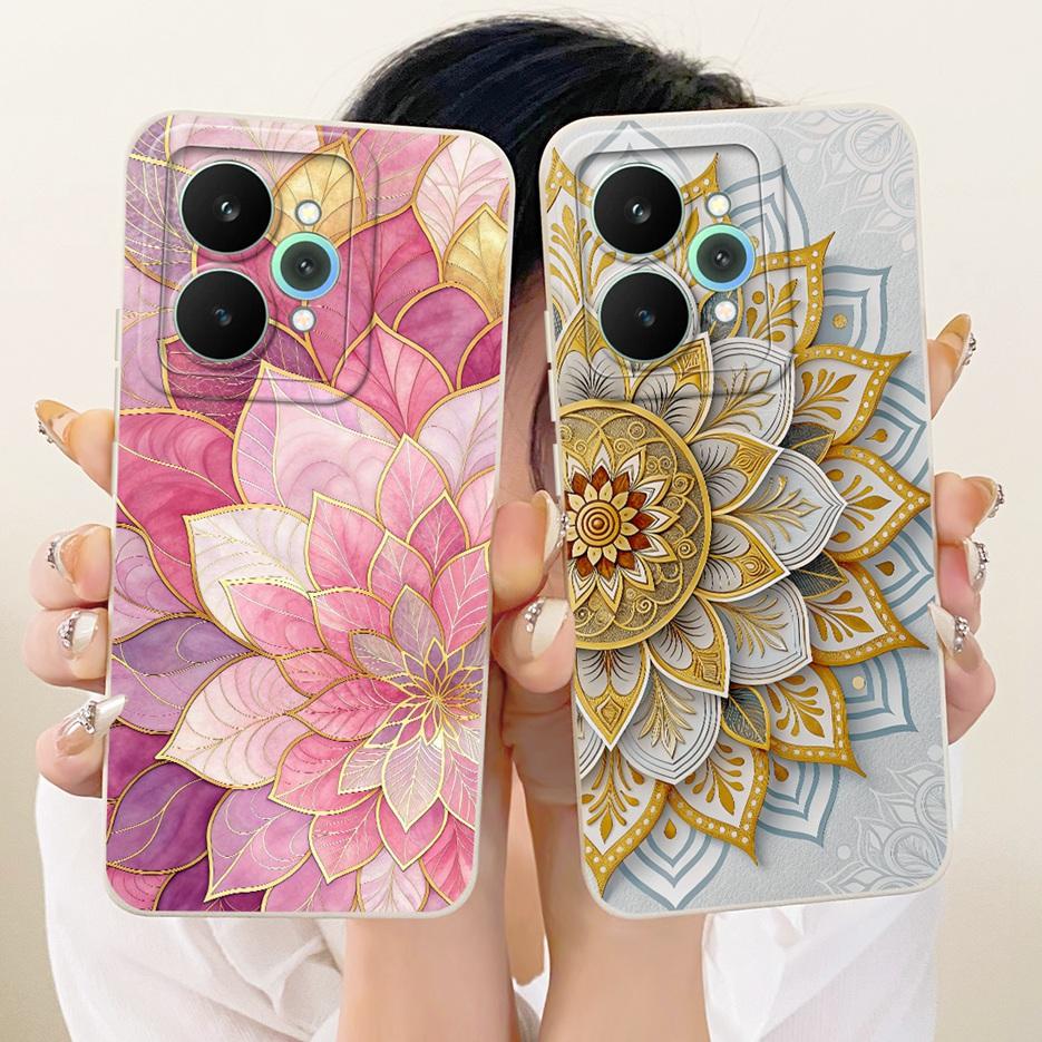 For Realme 15 Pro Case Realme15 RMX5106 Luxury Flowers Cartoon Cover Soft TPU Matte Phone Case For Realme 15T Realme15T 5G Shell