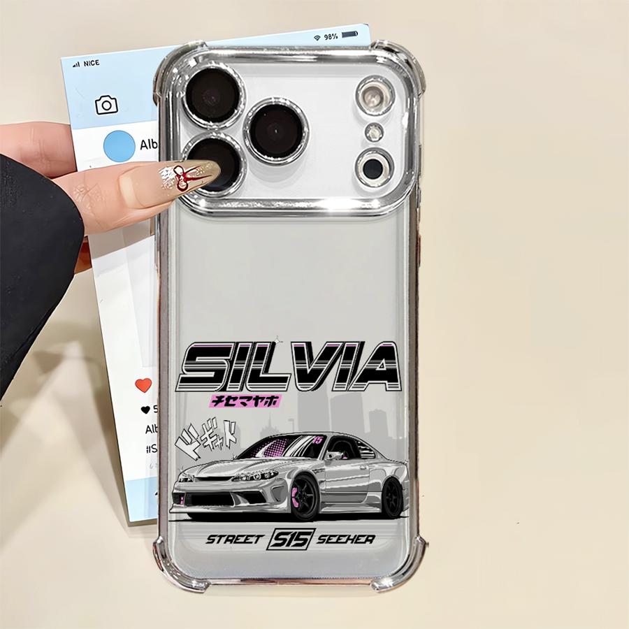 Japanese JDM Drift Car Clear Cover Phone Case for Apple iPhone 16 15 14 Plus 17 Air 16e 13 12 11 Pro Max