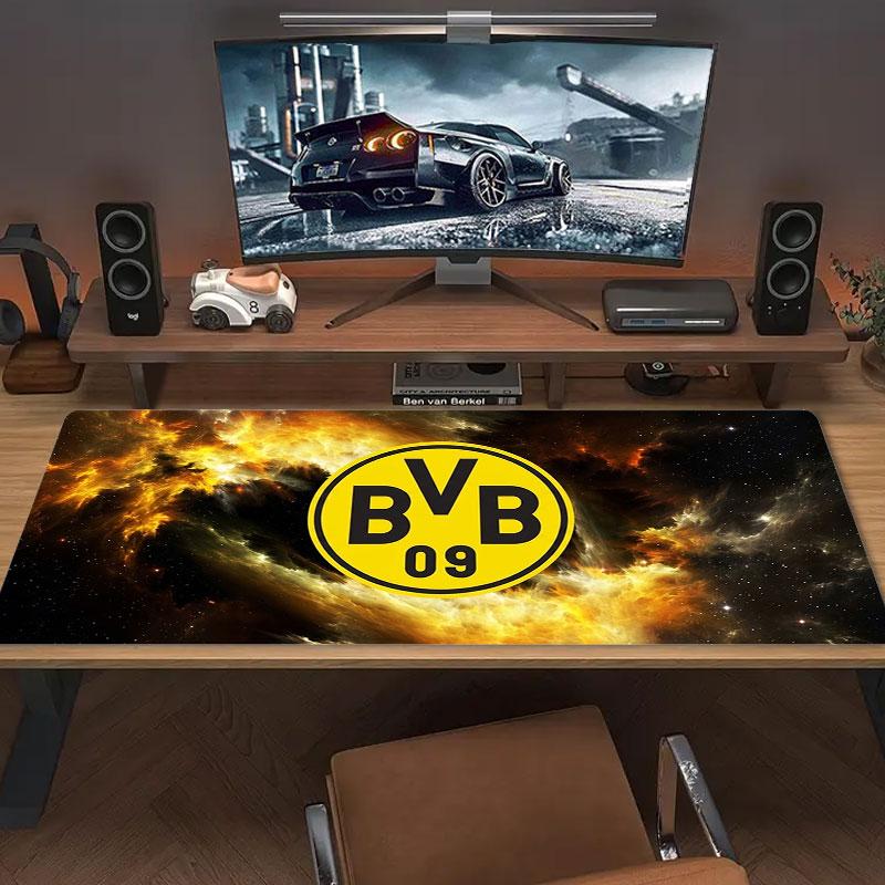 Borussia Großes Mauspad Große Gaming-Tischunterlage Rutschfest Laptop Tablet Großes Mauspad XXL Matte Mini-PC Spielmatte Mit Verriegeltem Rand