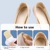 4 Pairs Heel Grips Liner Moon Shaped Cushions Inserts Soft Elastic Self Adhesive Heel Pads for High Heels PU Leather Shoes Apricot