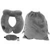 32x30x10cm 4STK Tryck Automatisk Uppblåsbar Resekudde Flerfunktionell U-typ NackstödGrå