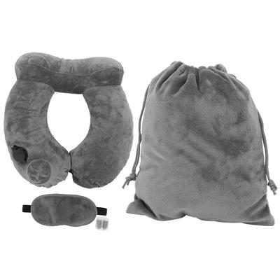 32x30x10cm 4PCS Press Automatic Inflatable Travelling Pillow Multiple Purpose U Type Neck SupportGray