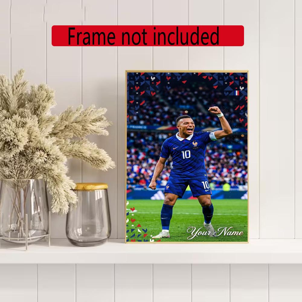 Mbappe Personalized Name Diamond Paintings Mosaic Wall Round Diamond Art Painting Kits Embroidery Crystal Accessories Frameless