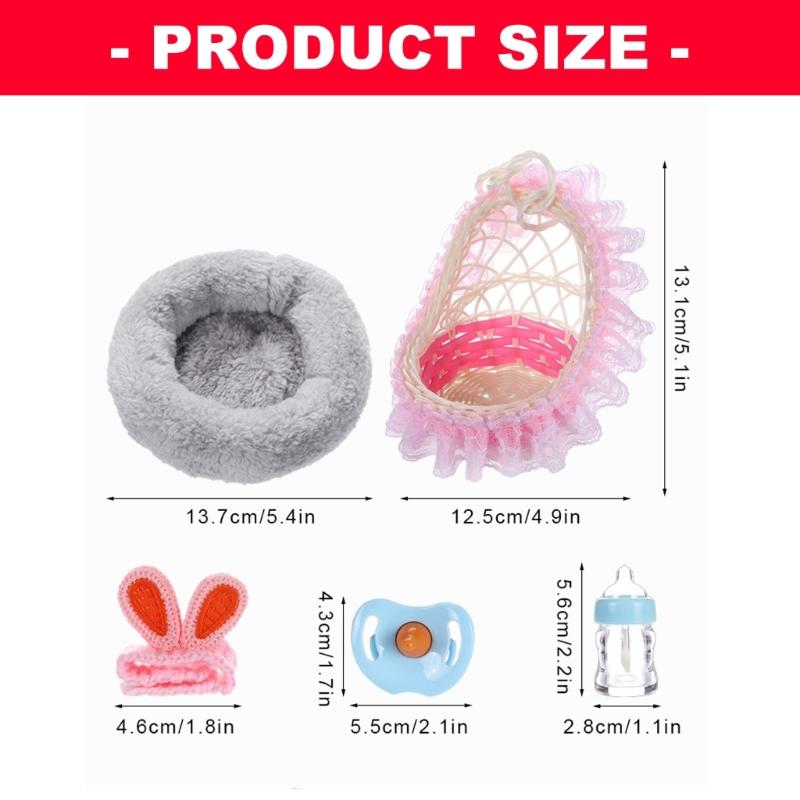 Miniature Reborns Pig Doll Figurine 5PCS Sensory Animal Figure Doll Nursing Toy For Children Indoor Outdoor Pretend Play