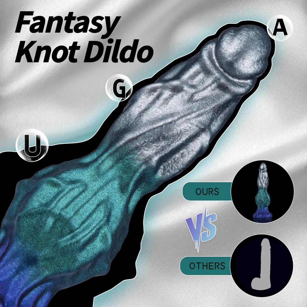 Multi-color Soft Silicone Double Knot Dildo - Wolf Penis Masturbator & Anal Plug for Women