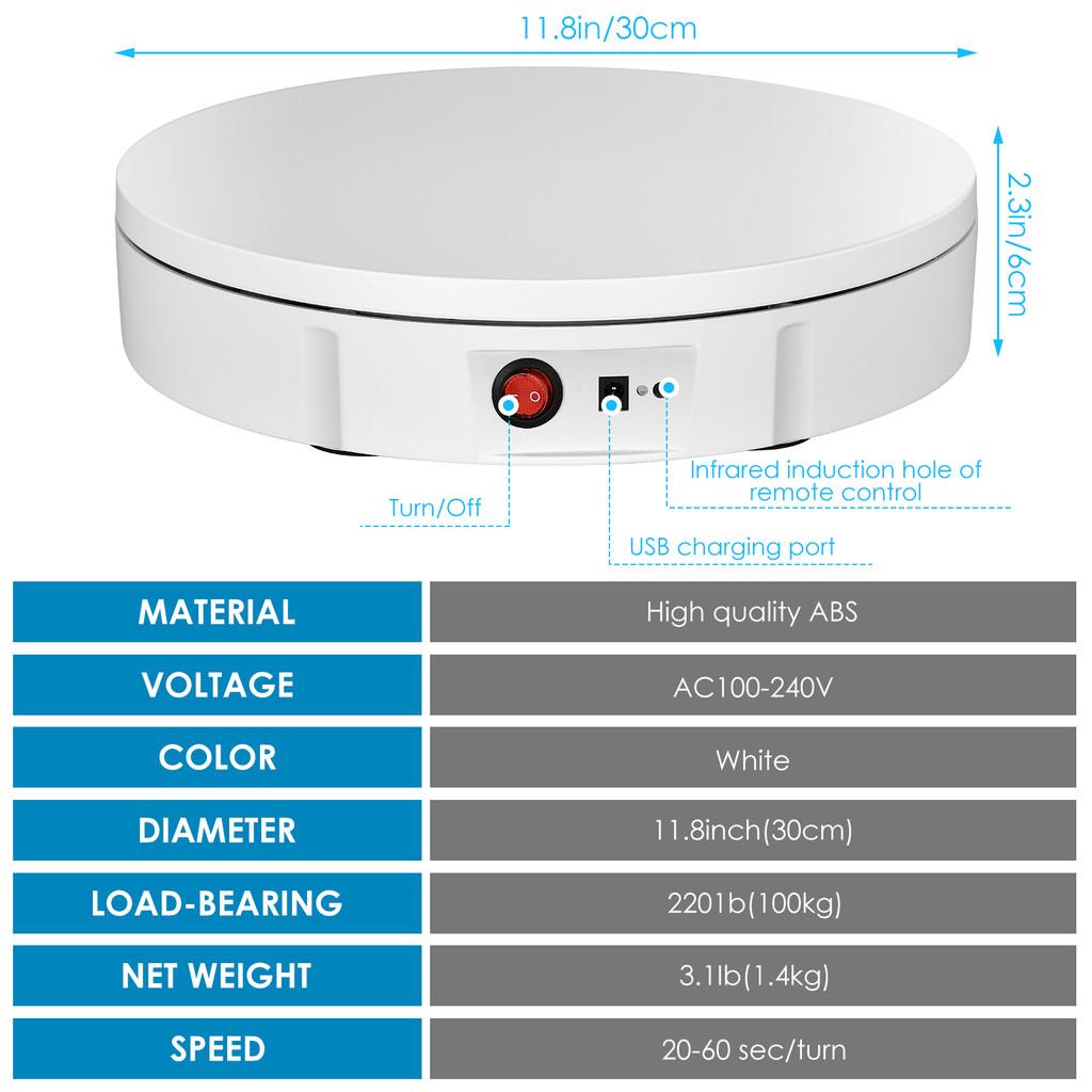 

30/42/52СМ 100КГ Вращающаяся Подставка для Демонстрации 360° Панорамный Автоматический Демонстрационный Стол Фотофон Фотобудка Вращающаяся Платформа