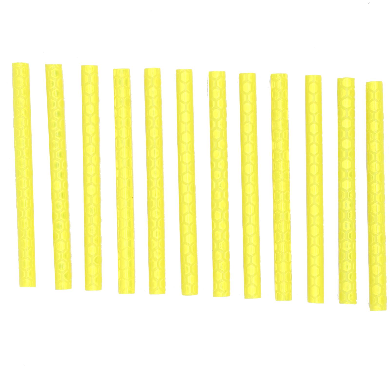 

12 шт. светоотражающая полоска для спиц велосипедного колеса, светоотражающие трубки для спиц горного велосипеда, желтые
