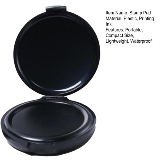 Thumbprint Fingerprint Ink Pad Stamp Pad Waterproof Compact Size Portable Identification Security Fingerprint Black Stamp Ink Pad