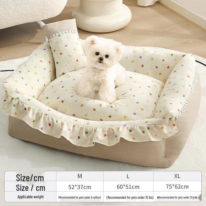 All-Season Washable Dog Bed & Cat Mat - Bichon Sofa Style