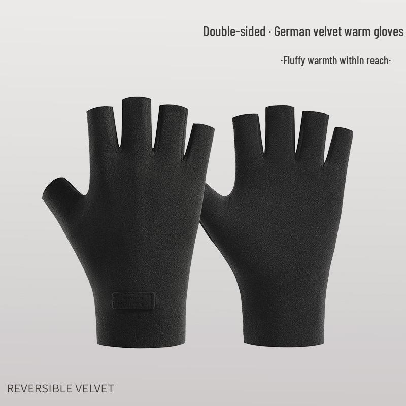 Damen Herbst/Winter Warme Samthandschuhe: Voll- und Halbfinger, Touchscreen-kompatibel für Outdoor und Autofahren.