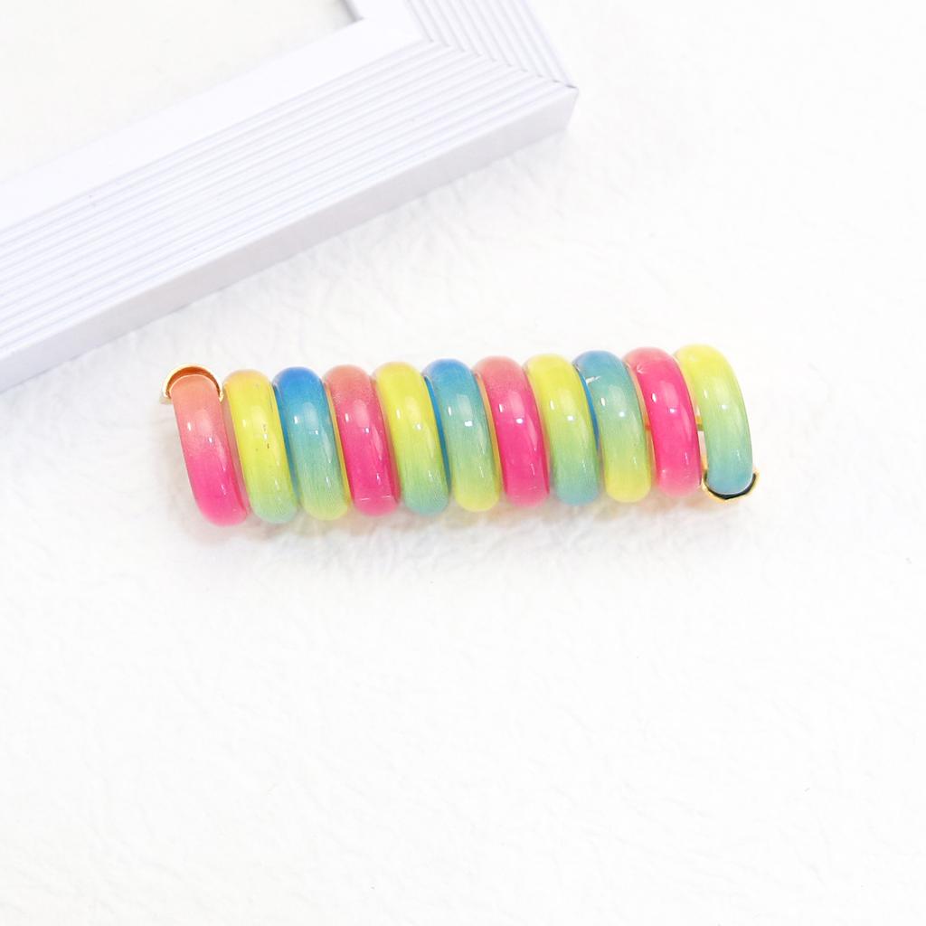 Rainbow Elastic Rubber Bands For Children Girls Telephone Wire Hair Ties Hairbands Hair Rope Ponytail Hair Accessories