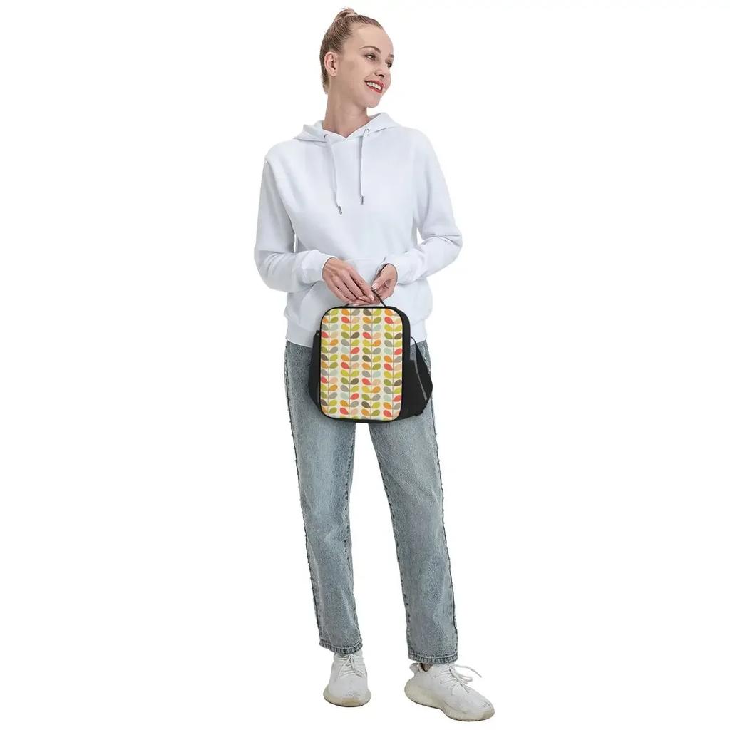 Bolsa de Almuerzo Personalizada Orla Kiely para Mujer, Calentador Cálido, Fiambrera Aislante para Estudiante, Escuela