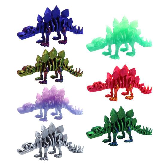3D Printed Dinosaur Statue Stegosaurus Ornament with Flexible Joints Dinosaur Figurine Photography Prop Desktop Decoration
