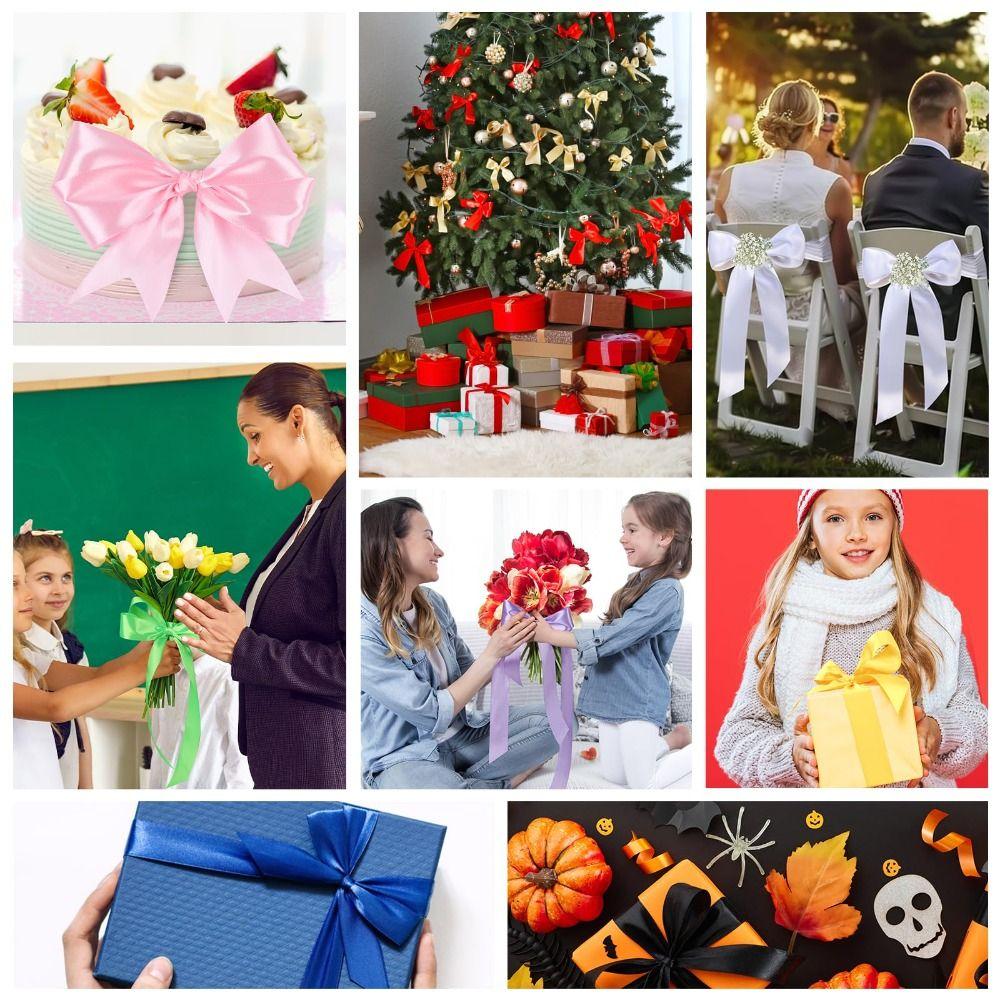 1Roll 1.5 Inch X 25 Yards Solid Satin Ribbons DIY Gift Wrapping Bridal Bouquets Bouquet Ribbons Handmade Bows Cake Packaging