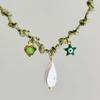 Flower Ocean Shell Sun Pendant Necklace Braided Cord 304 Stainless Steel Women's Stylish Gift Jewelry 40cm(15.7") + 5cm(2") long