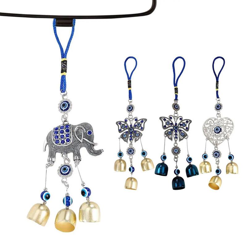 1PC blue tassel hanging decorative pendant wall mounted decorative wind chime car pendant