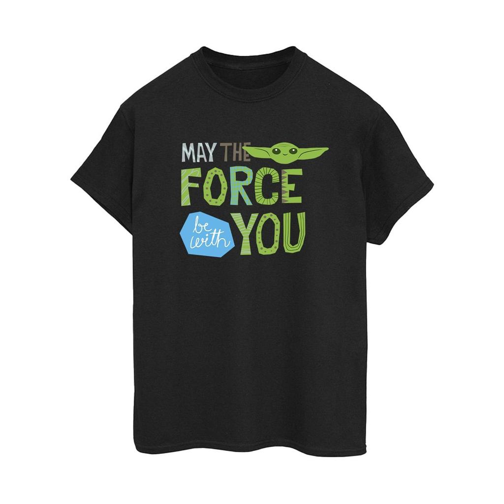 Star Wars Womens/Ladies The Mandalorian May The Force Be With You Cotton Boyfriend T-Shirt