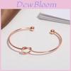 Bracciale a manetta Trendy in Acciaio di Titanio Nodo Cuore d'Amore Braccialetto Moda Metallo Cavità Gioiello