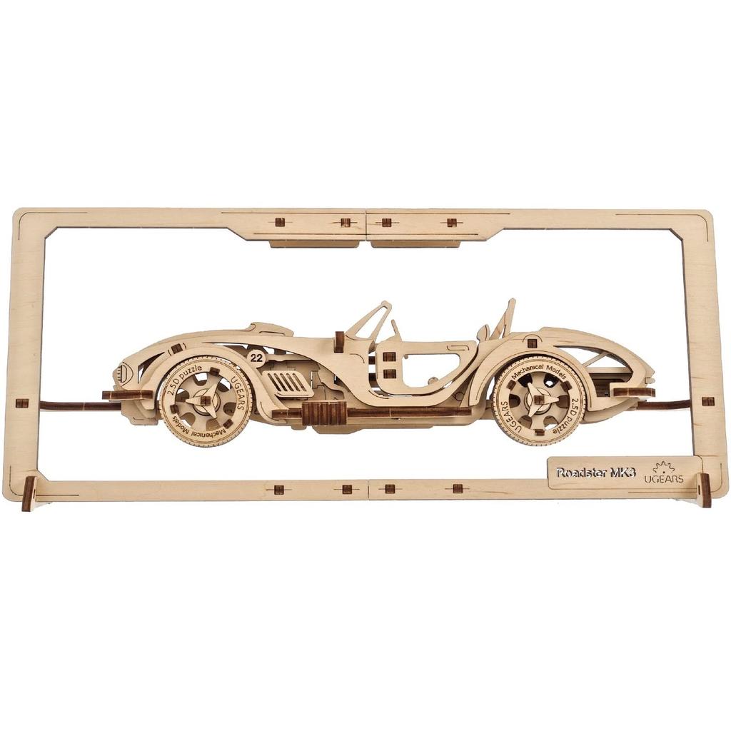 Ugears Roadster MK3 Puzzle 70195 Roadster MK3 Puzzle Wooden Block DIY Puzzle Assembly Imagination Creativity Toy Educational Wooden Puzzle 3D Craft