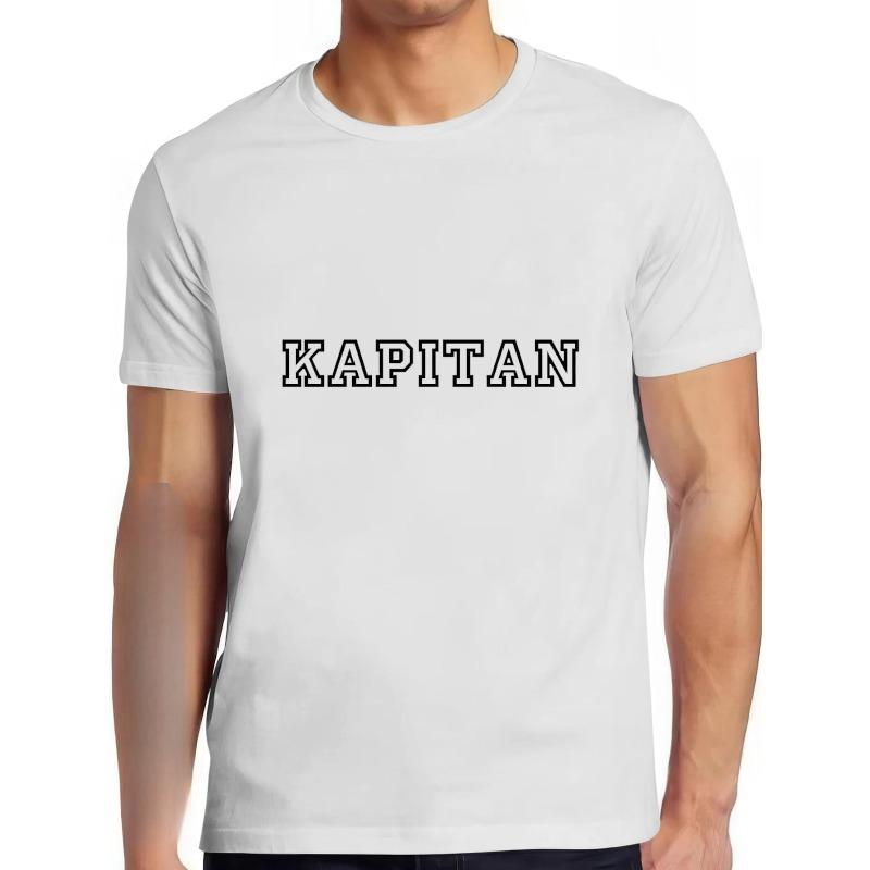 

Европейские размеры Kapitan Т-футболка с текстовым принтом на белом цвете с отображением цветовых вариантов на рукаве Мужская классическая футболка с круглым вырезом Дышащая S белый