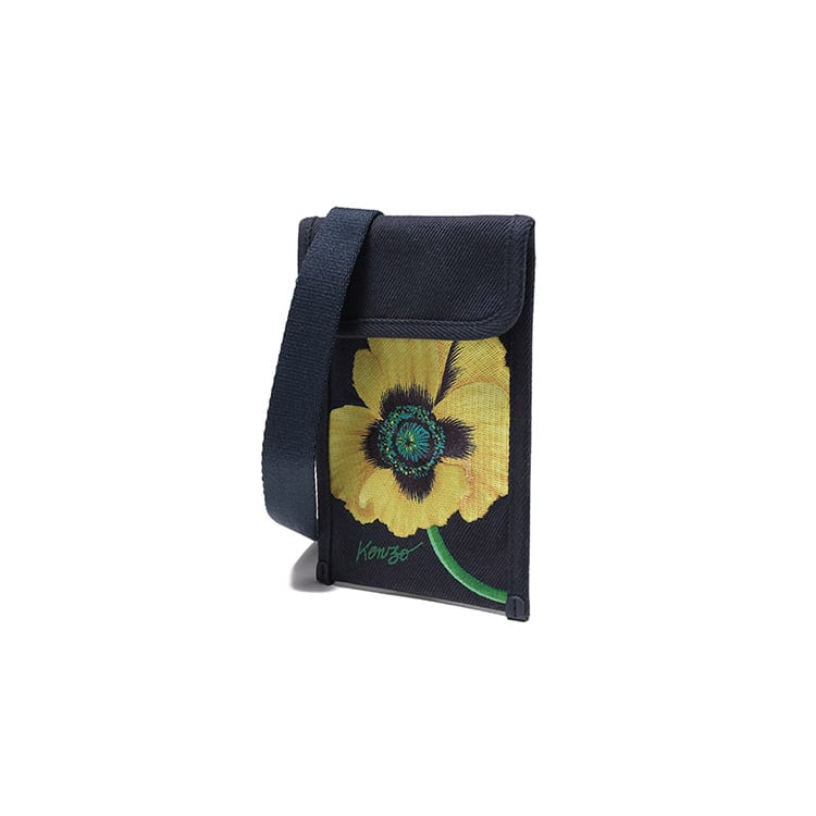 Kenzo Nigo Drop4 POPPY Flower Cow Leather Shoulder Bag Men's Marine Blue FC65PM919F31-76