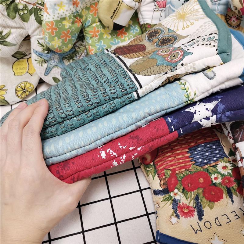 1 st 18x33cm Tjock Bomull Tryckt Stor Grytvante Bakhandske Värmepanna Mikrovågsugn Isolering Köksredskap Festgåva