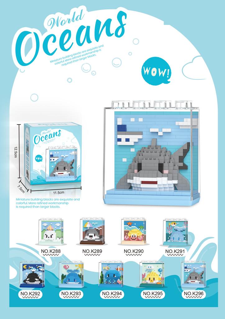 Sea Animals 3d Constructor Model Building Set Fish Mini Bricks Building Blocks Toy for Children Girls 7 to 10 Year Adults Block