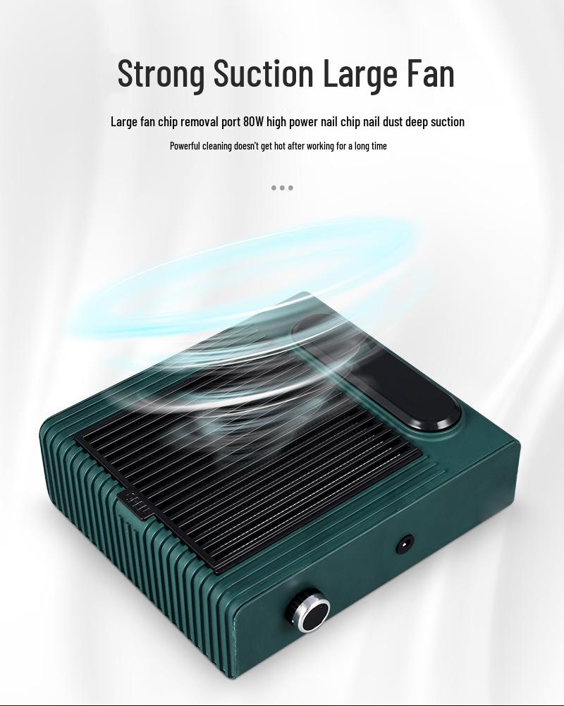 80W Adjustable Speed Japanese Style Nail Vacuum Cleaner with Low Noise Dust Collector & Filter