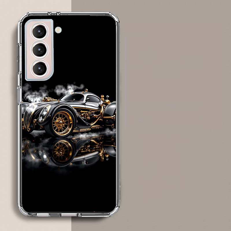 Steampunk Car Phone Case For Samsung Galaxy S25 Edge S24 S23 FE S21 S20 S10 Plus S22 S26 Ultra Cover Clear Cases TPU Capa Shell