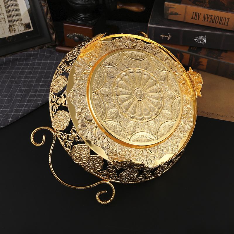 Turkish Pattern Tea Table Fruit Plate Creative Snack Fruit Pot Portable Fruit Basket Living Room Coffee Table Decorative Fruit Plate