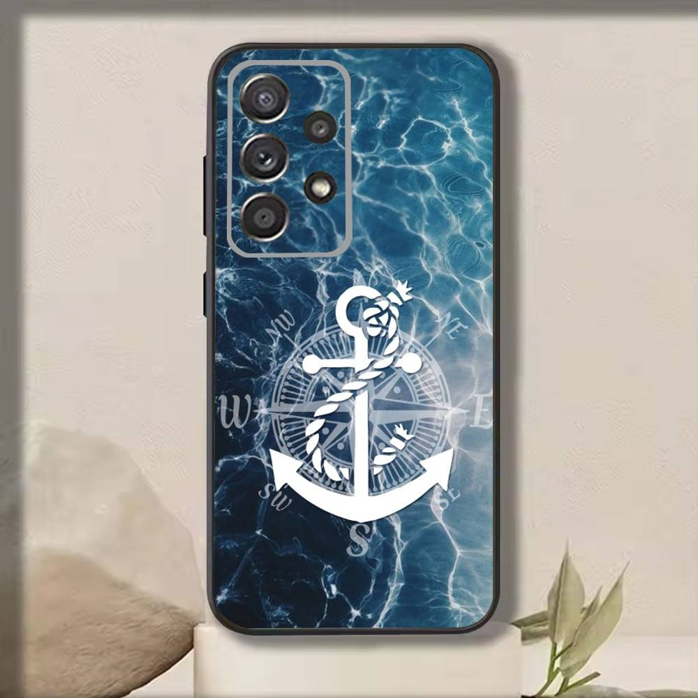

A-Anchor S-Sea Beach Phone Case For Samsung S25,S24,S21,S22,S23,S30,Ultra,S20,Plus,Fe,Note,10,9,5G Black Cover Samsung S25