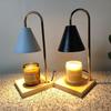 Electric Adjustable Brightness Flameless Scented Candle Warmer Lamp with Wooden Base and Metal Arm Eco-Friendly Home Decor Gift