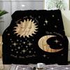 Bohemian Blanket Sun Moon Starry Sky Black Flannel Blanket