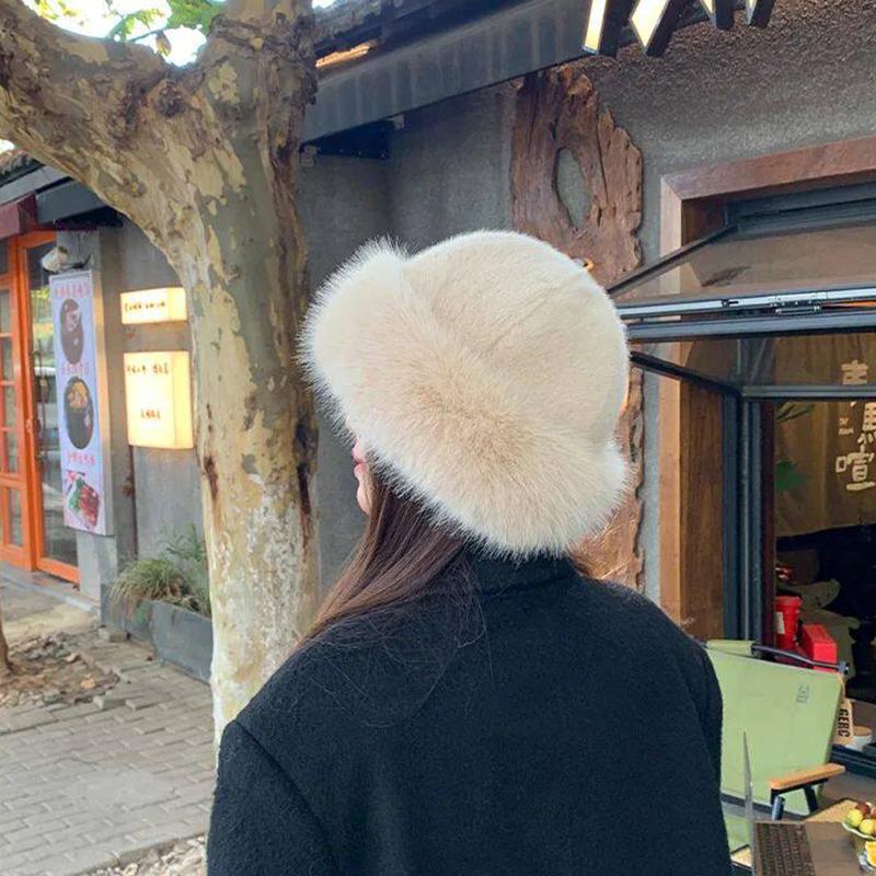 Women Autumn Winter Faux Fur Hat Sweet And Lovely Warm Hats Girls Outdoor Quality Faux Mink Fur Caps