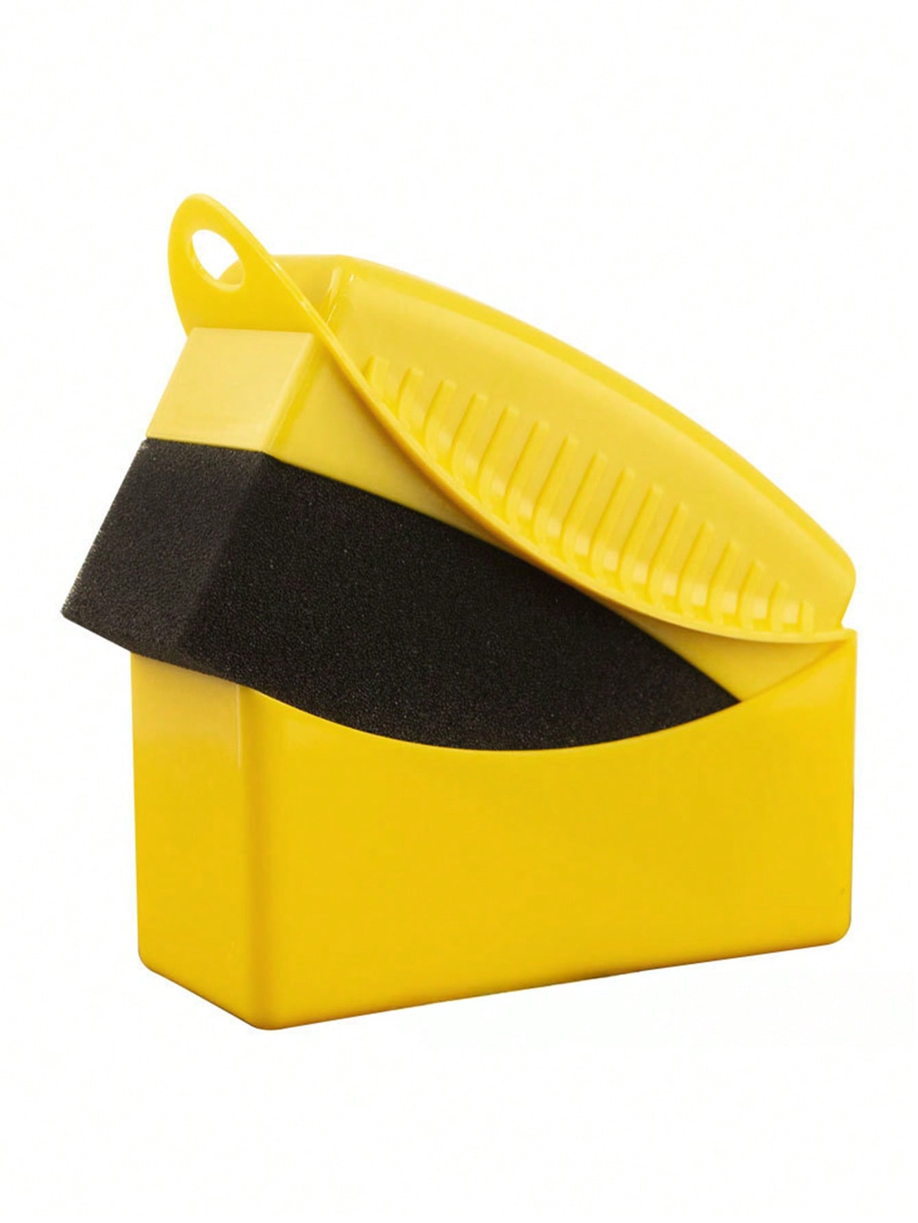 

1PC Car Tire Wax/Polish Sponge Brush w/Cover - Ergo Handle, High-Density Sponge for Tire/Rim/Interior Cleaning, Eco-Friendly жовтий