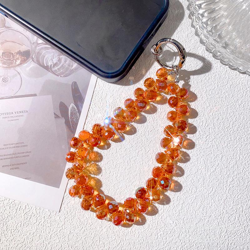 1Pcs Fashion Glitter Mobile Phone Lanyard High-End Luxury Phone Short Hanging Rope Creative Exquisite Hand Beaded Wrist Chain