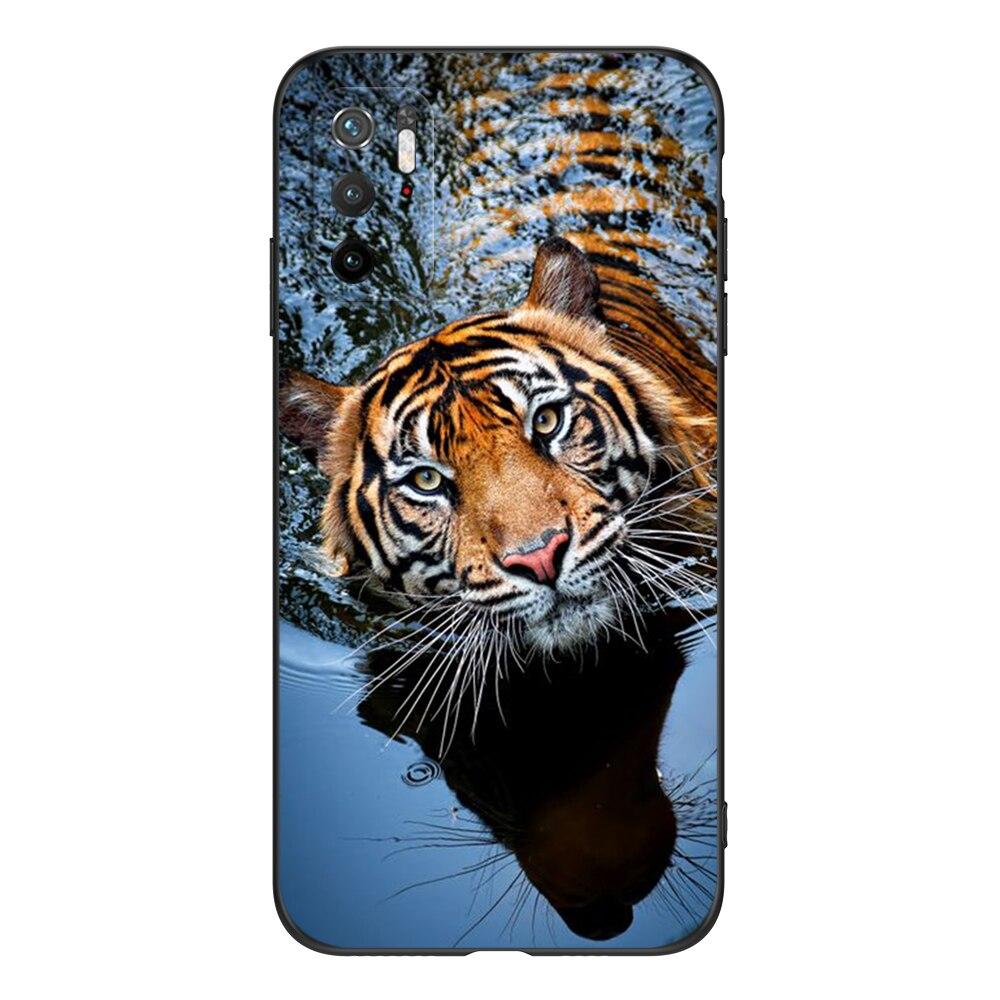 For Poco M3 Pro 5G Case 6.5" Xiaomi Redmi Note 10 5G Phone Back Cover Bumper POCOPHONE Black Tpu Case Lion Wolf Tiger Dragon