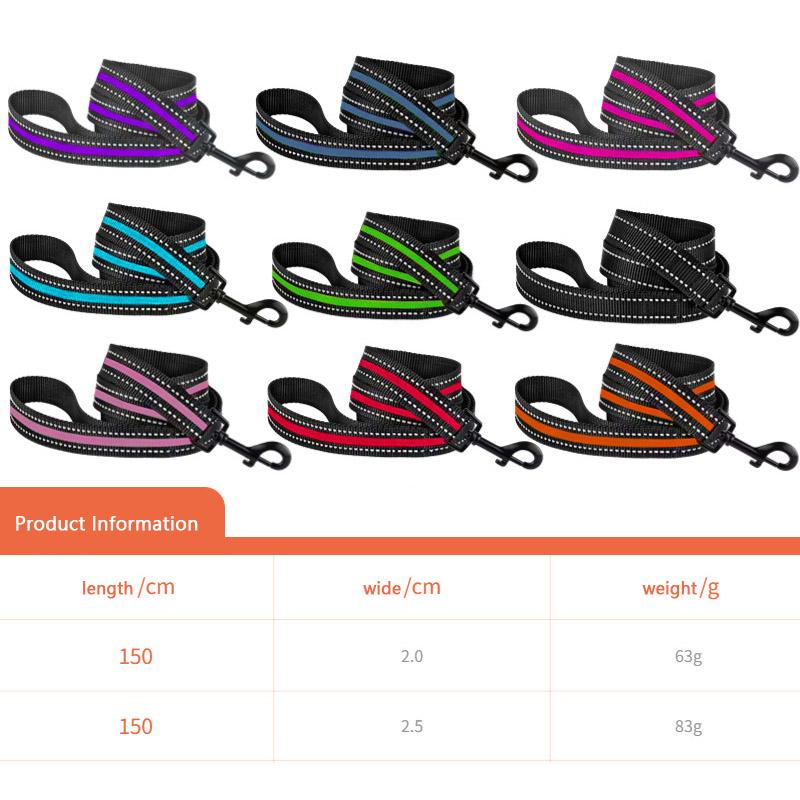 1.5m Night Reflection Dog Pet Towing Rope Guard Rope Pet Walking Training Leash Cats Dogs Harness Collar Lead Strap accessories