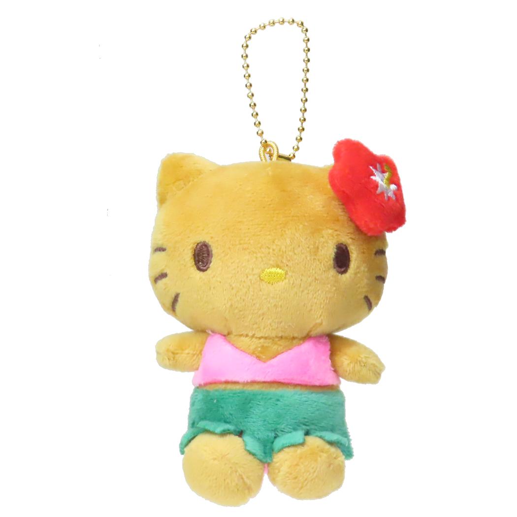 Ball chain mascot Hello Kitty sunburn series hibiscus Sanrio Kei Company gift cute mini plush toy