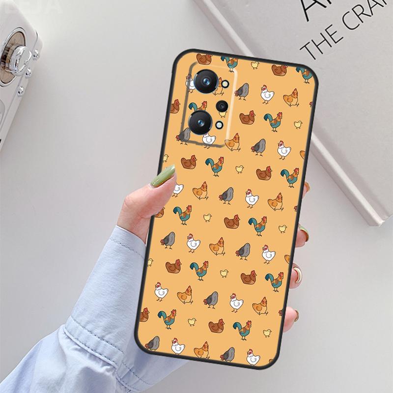 Chicken Hen Rooster For Realme C61 C75 C55 C51 C21Y C25S C67 C53 13 12 10 11 14 Pro Plus GT 6T 6 5 GT7 Pro Case
