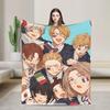 America Hetalia Anime Blankets Flannel Print  Multi-function Warm Throw Blanket for Bedding Car Bedding Throws
