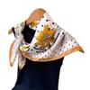 Flower Polka Dot Printing Imitation Silk Scarf Square Scarf High-End Shawl Versatile Neck Small Square Scarf Headscarf Scarf Women