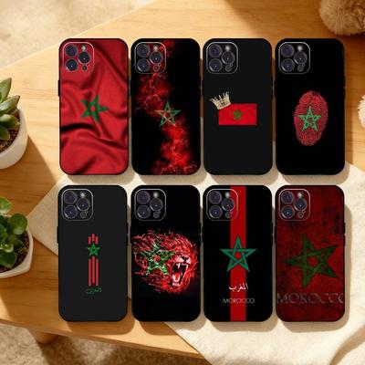 M-Morocco Flag Phone Case For iPhone17,16,15,14,13,12,Plus,Pro Max, 5G Others Soft Black Cover