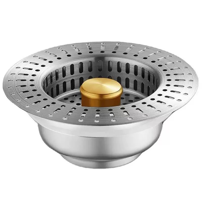 Stainless Steel Sink Strainer Basket For Kitchen Washbasin ABS Pop Up Drain Stopper For Dishwashing Pool Universal Filter